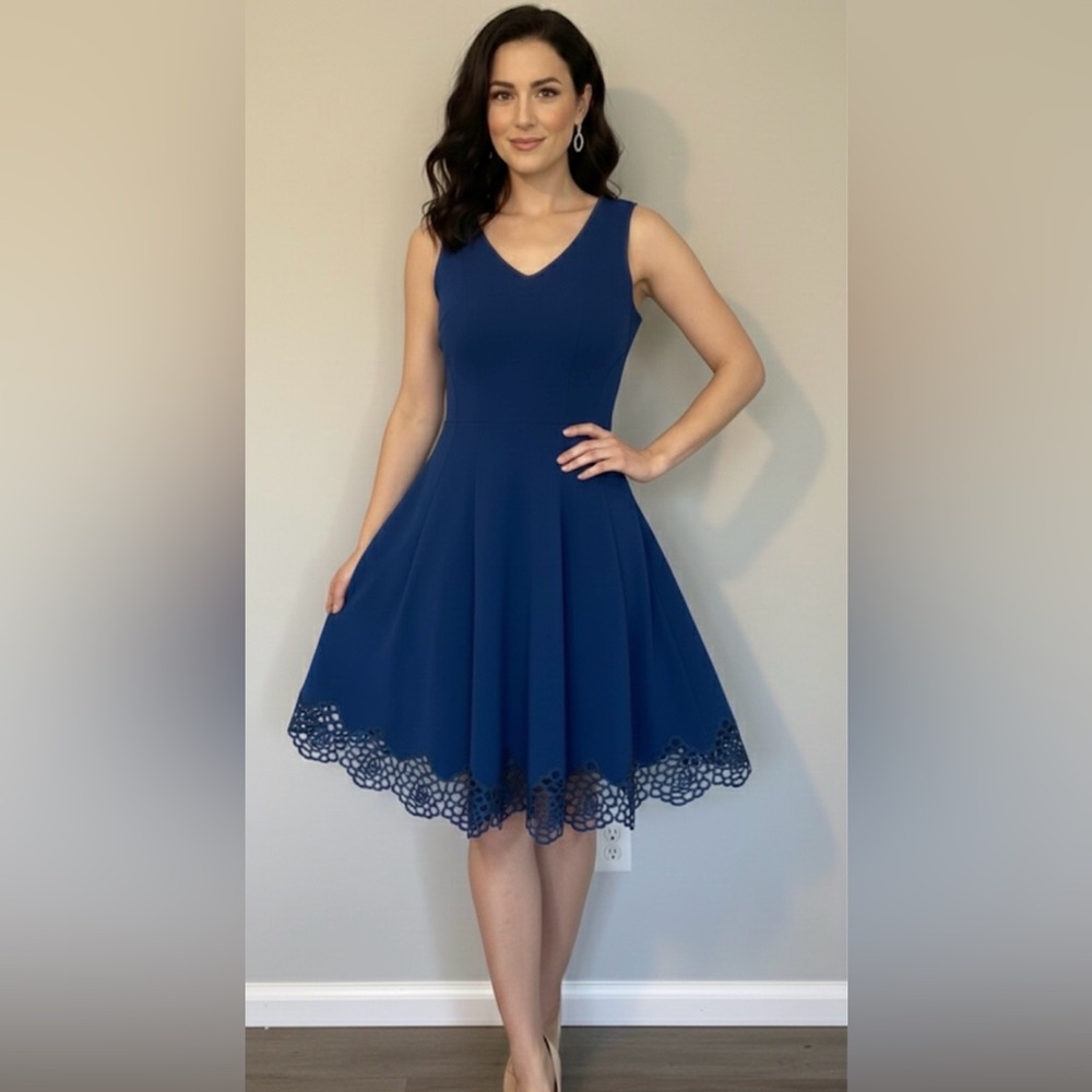 Elegant Blue Midi Dress